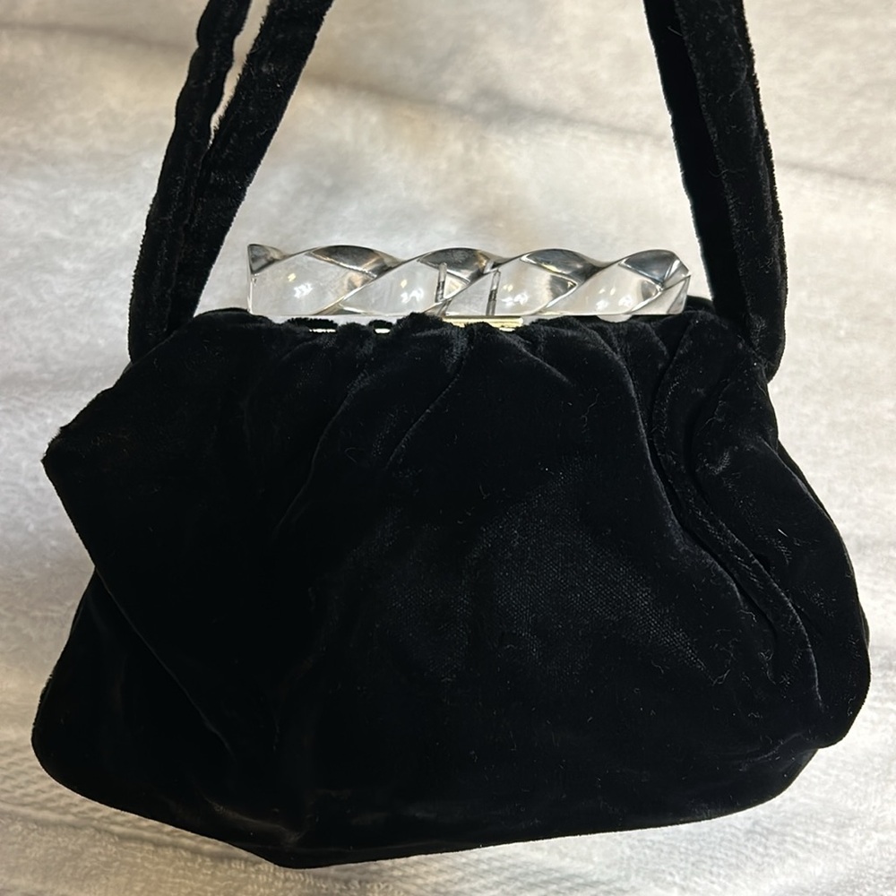 Vintage velvet lucite evening bag